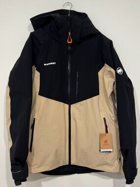 Mammut Mens Stoney HS Thermo Hooded Jacket Black / Tan Size L NWT C$675